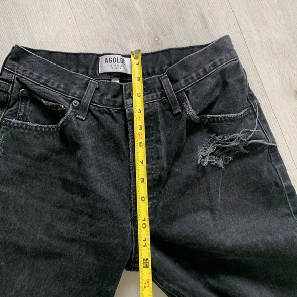 Agolde Jamie high rise jeans size 27 distressed Black Wash Classic Tapered Denim - Picture 14 of 16